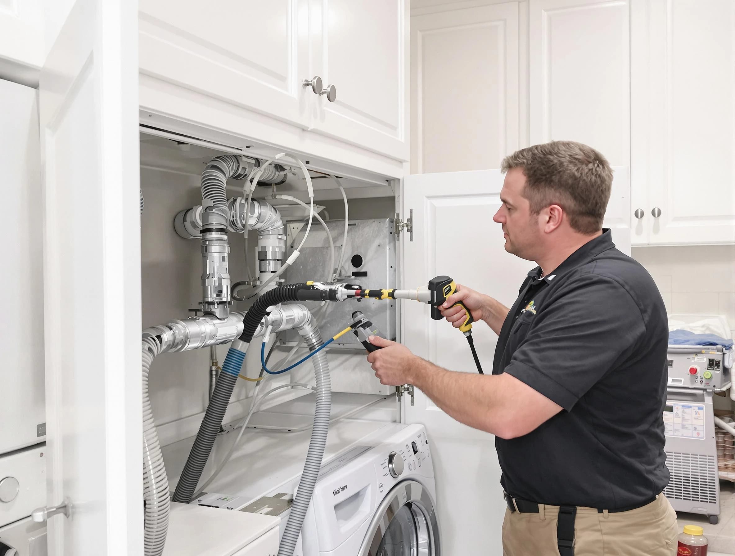 Sheridan Dryer Vent Cleaning professional removing severe blockage from a clogged dryer vent in Sheridan