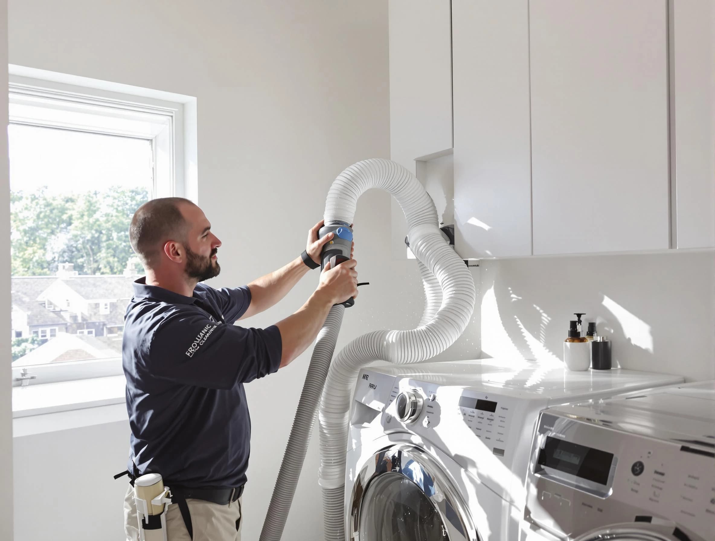 Certified Sheridan Dryer Vent Cleaning technician performing dryer vent cleaning in Sheridan