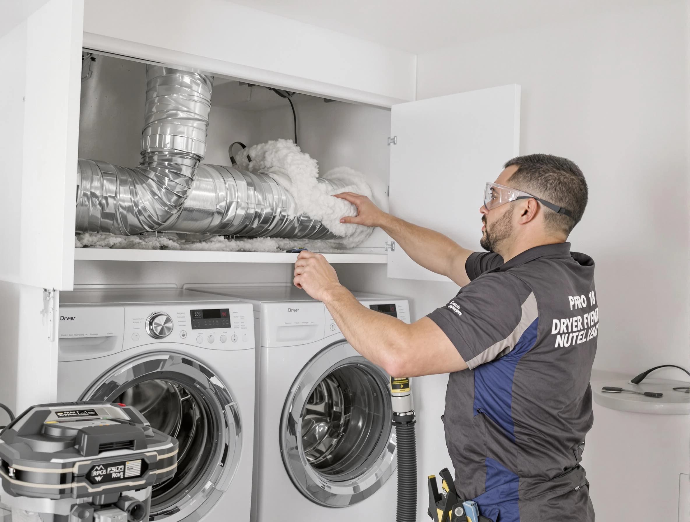 Sheridan Dryer Vent Cleaning certified technician performing specialized gas dryer vent cleaning in Sheridan