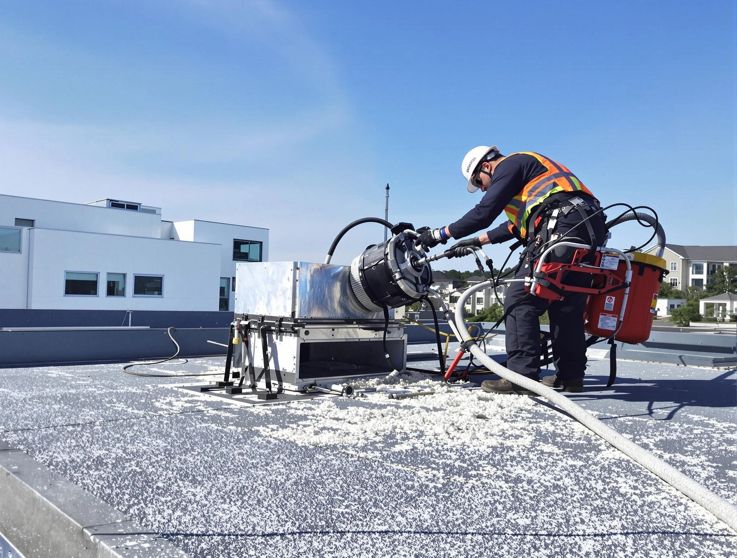 Cleaning Dryer Vent On Roof in Sheridan